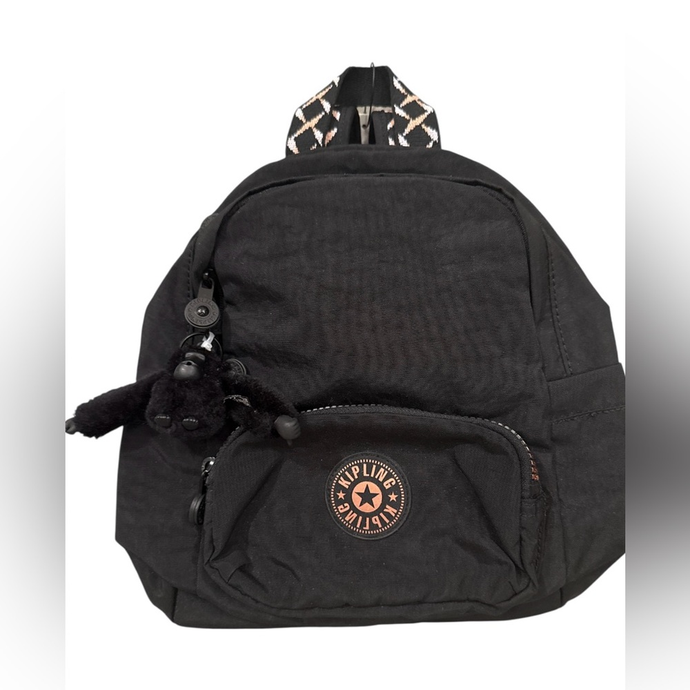 Kipling Black Backpack with Keychain